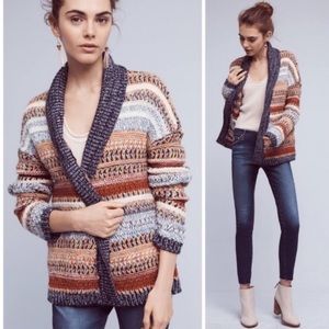 Anthropologie Knitted &Knotted Stripped Cardigan